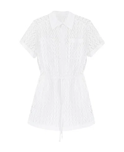 Valentino Hollowed-out Pattern Jumpsuit In White