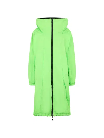Valentino Hooded Coat In Green