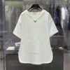 Valentino Hooded Short-sleeved Long T-shirt In White