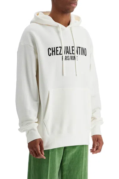 Valentino Chez-print Hoodie In White