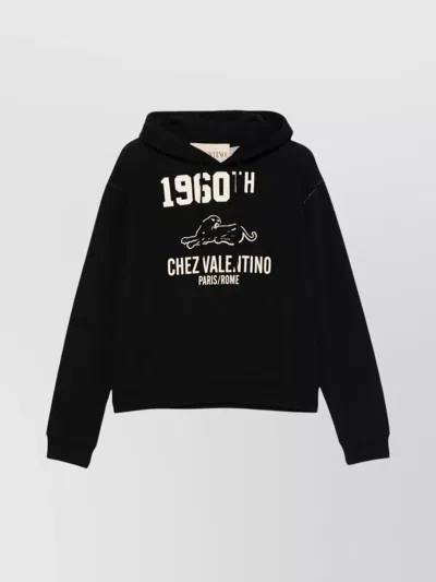 VALENTINO HOODED SWEATSHIRT GRAPHIC PRINT