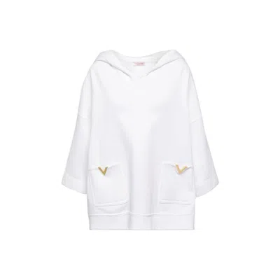 Valentino Hooded Sweatshirt In White