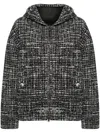 Valentino Mossi Mélange Tweed Jacket In White
