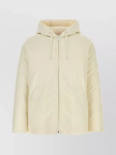 VALENTINO HOODED WOOL BLEND PADDED JACKET