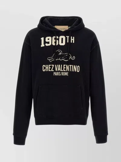 VALENTINO HOODIE GRAPHIC PRINT FRONT POCKET
