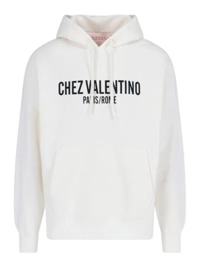 Valentino Chez-print Hoodie In White