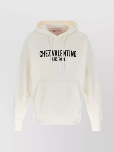 Valentino Chez-print Hoodie In White