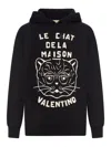 Valentino Garavani Sweatshirt With Le Chat De La Maison Patch In Black
