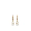 Valentino Bejeweled Hoop Earrings In Gold