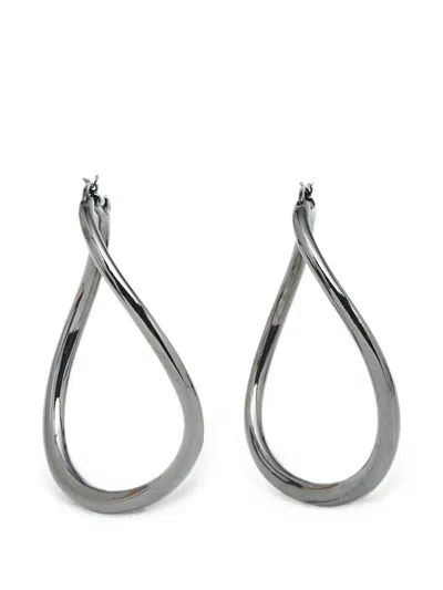 Pre-owned Valentino Garavani Hoop Earrings In Silver