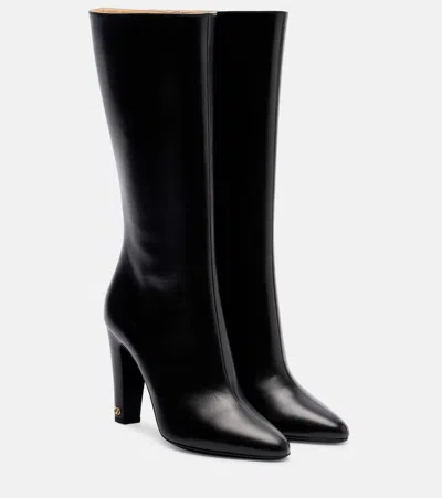 Valentino Garavani Hotty 100 Leather Knee-high Boots In Black