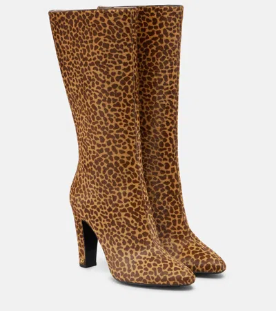 Valentino Garavani Hotty Leather Knee-high Boots In Animal Print