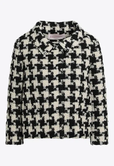 VALENTINO HOUNDSTOOTH CROPPED BLAZER