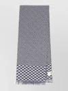 Valentino Houndstooth Pattern Scarf Fringed Edges In Gray