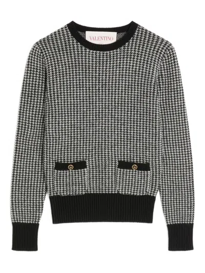 VALENTINO HOUNDSTOOTH-PATTERN SWEATER