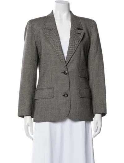 Pre-owned Valentino Houndstooth Print Blazer In Black