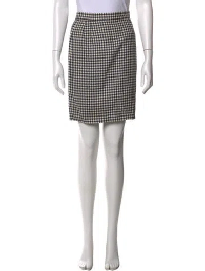Pre-owned Valentino Houndstooth Print Mini Skirt In Neutrals