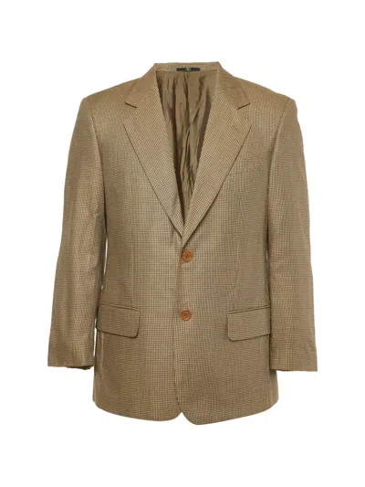 Pre-owned Valentino Houndstooth Single-breasted Blazer In Neutral