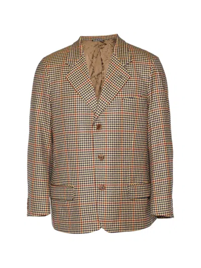 Pre-owned Valentino Houndstooth Tailored Blazer In Neutral