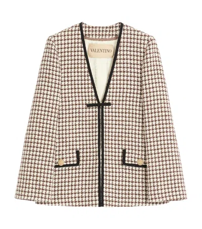 Valentino Houndstooth Tie-detail Blazer In Multi