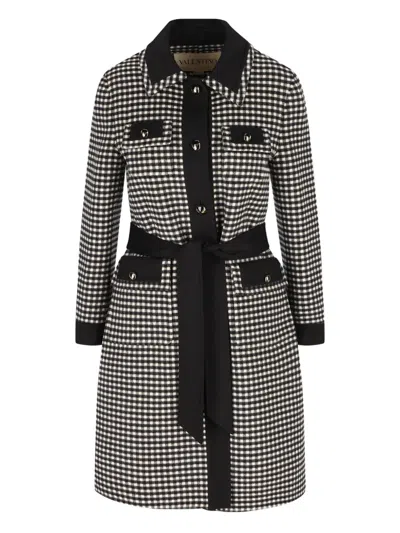 Valentino Cappotto Mossi Micro Vichy Coat In Multi