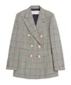 Valentino Garavani Houndstooth Double-breasted Jacket In Gray