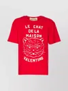 Valentino Garavani T-shirt With Le Chat De La Maison Print In Red