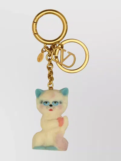 VALENTINO GARAVANI HOUSE CAT METAL AND NYLON KEYRING
