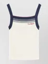 Valentino Sleeveless Knitted Top Striped Detail In White