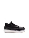 Valentino Garavani Hybrid Rainboot Leather Sneakers With Signature Branding In Black