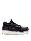 Valentino Garavani Hybrid Rainboot Leather Sneakers With Signature Branding In Black
