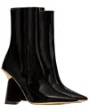 Valentino Hyper One Stud Patent Bootie In Black