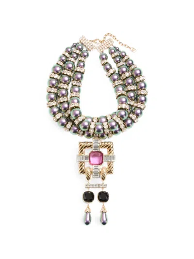 Valentino Garavani Hypergoutte Necklace In Metal And Resin With Crystals In Multi