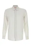 Valentino Long-sleeved Shirt In Cotton Poplin With Flower Patch
