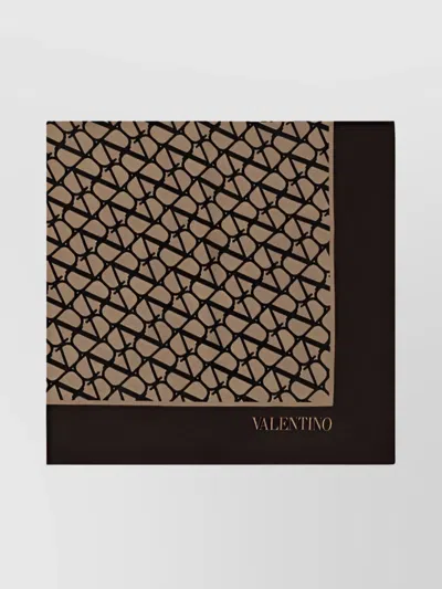 Valentino Iconic Monogram Silk Scarf In Black