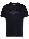 Valentino T-shirt With Rubberized Logo Print T-shirts In Blue