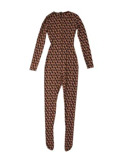 Pre-owned Valentino Iconograph Printed Jumpsuit In Multi