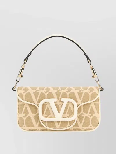 Valentino Garavani Iconographe Canvas And Locò Leather Shoulder Bag