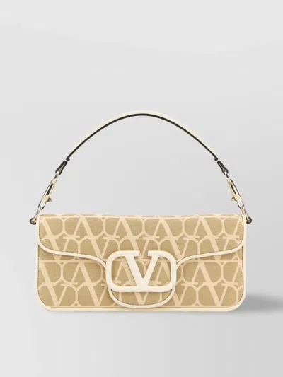 Valentino Garavani Iconographe Canvas And Locò Leather Shoulder Bag