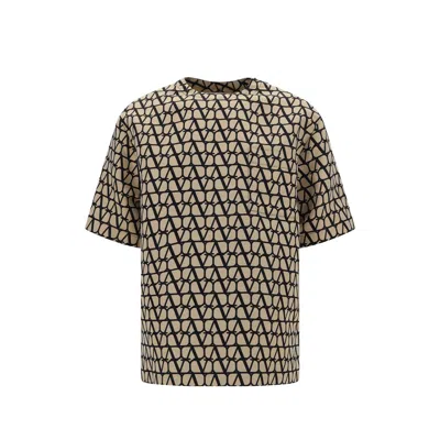 Valentino Iconographe Crewneck T-shirt Men In Brown