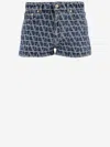 Valentino Garavani Toile Iconographe Denim Shorts In Denim