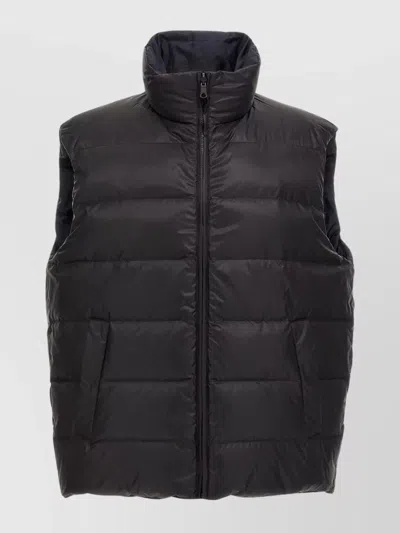 Valentino Iconographe High Neck Padded Quilted Vest In Black