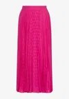 Valentino Iconographe Jacquard Pleated Midi Skirt In Fuchsia
