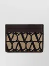 Valentino Iconographe Leather And Toile Card Holder