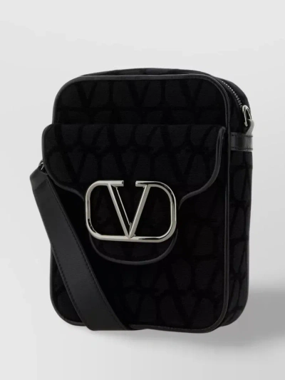 Valentino Garavani Toile Iconographe Locã² Crossbody Bag In Black