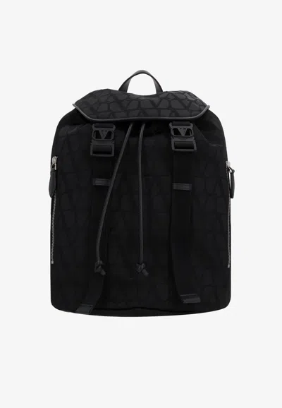 Valentino Garavani Iconographe Nylon Backpack In Black