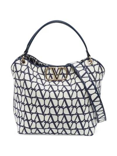 Pre-owned Valentino Garavani Iconographe Vlogo Tote Bag In Neutral