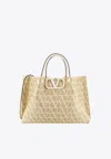 Valentino Iconographic Canvas Tote Bag In Beige