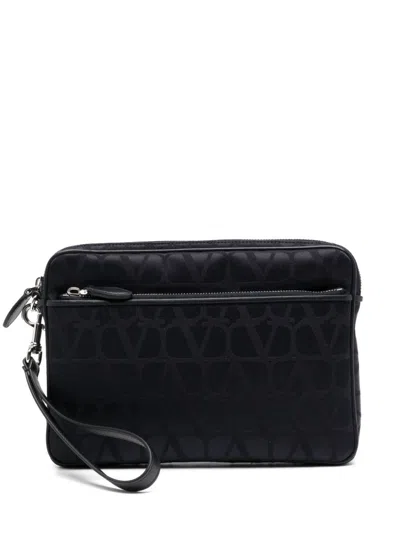 Valentino Garavani Iconographie Pouch In Blue