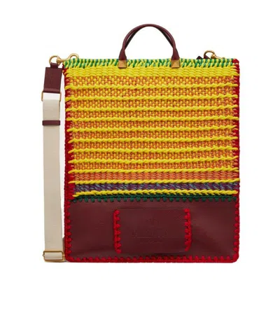 Valentino Garavani Identity Woven Tote Bag In Multicolor